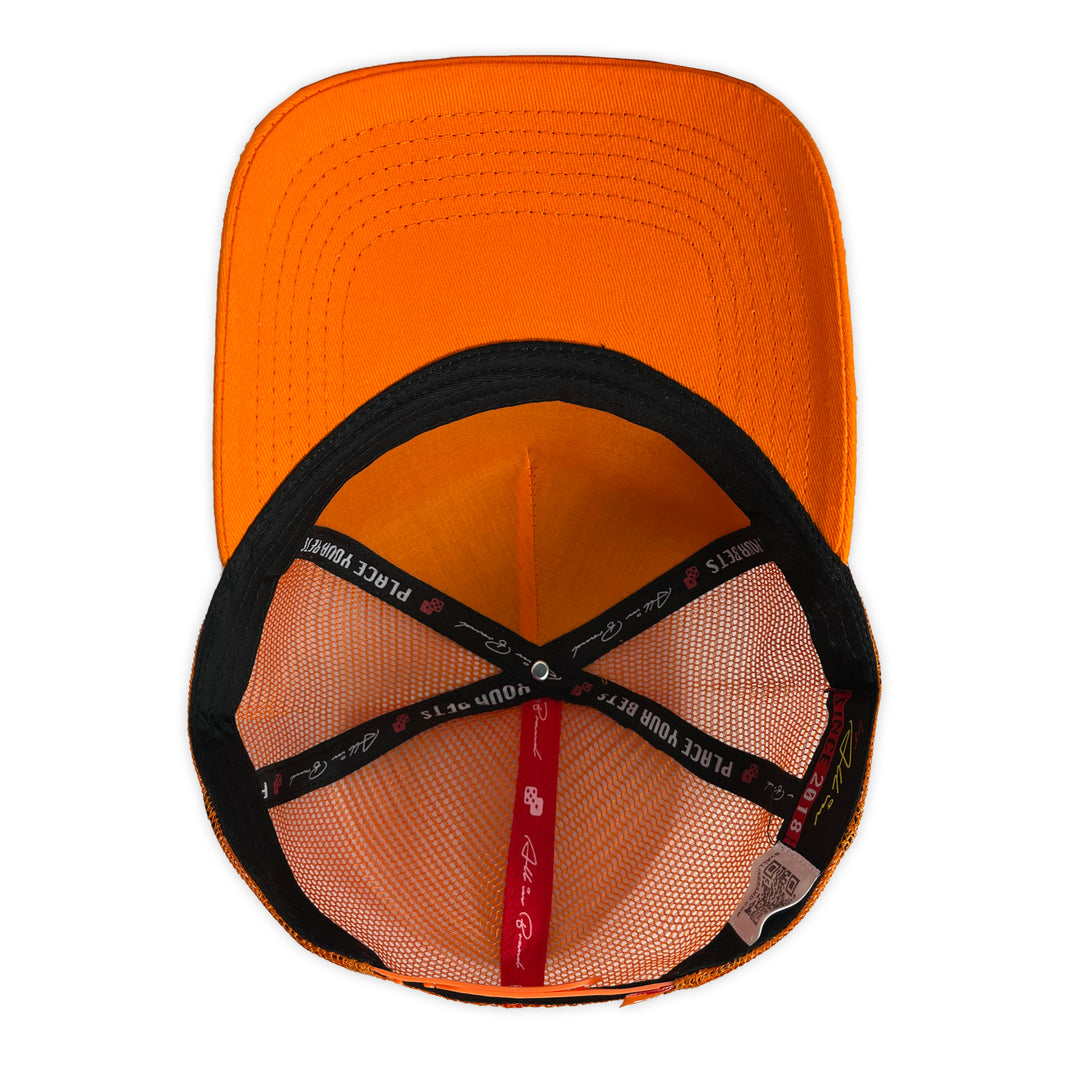 GORRA ALL IN BRAND DADOS NARANJA TRUCKER