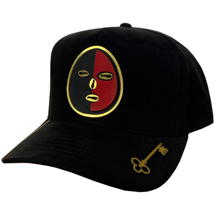 Gorra Vago Style Elegua Black/Red Under Suede Curva de Gamuza