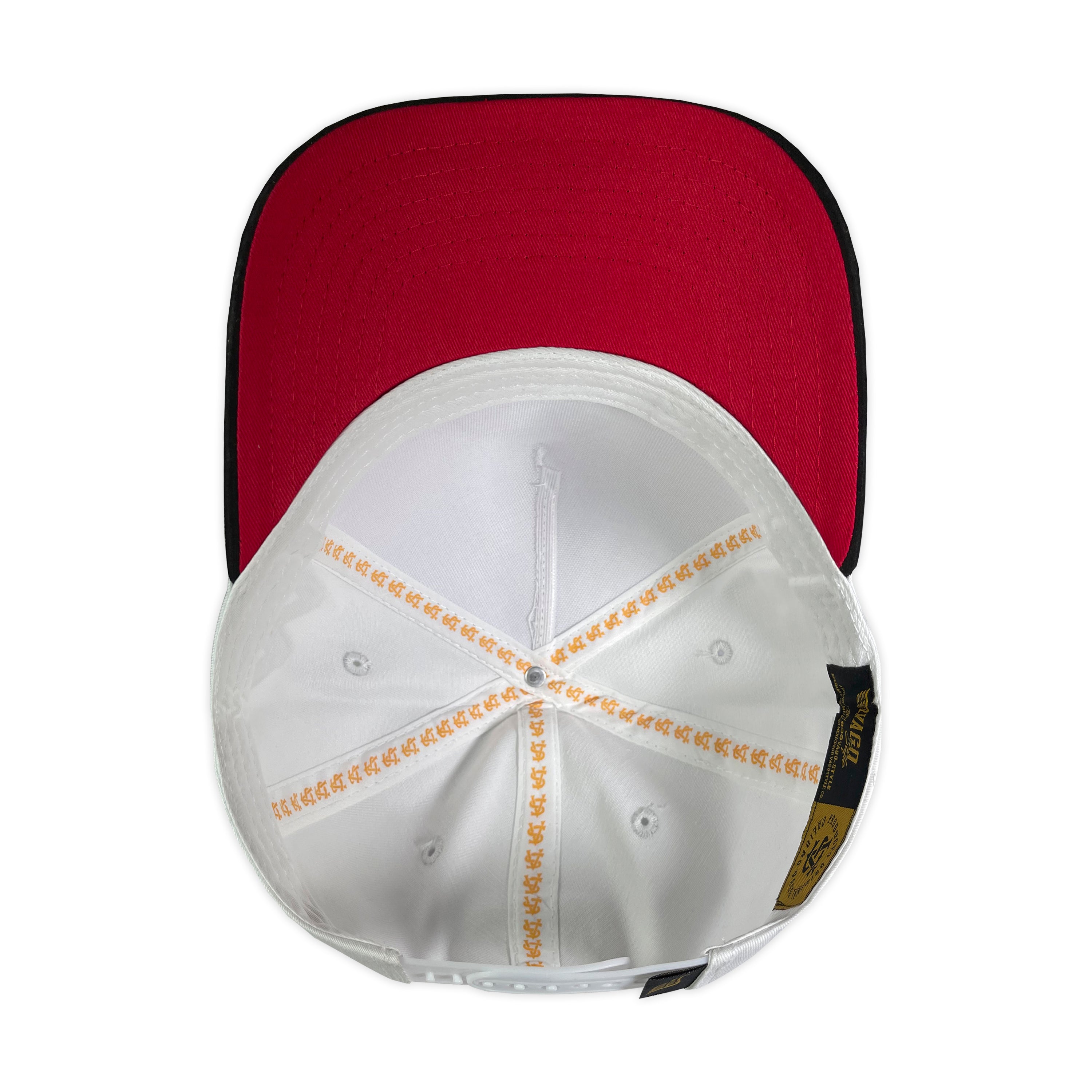 GORRA VAGO STYLE ELEGUA WHITE/BLACK/RED UNDER CURVA MALLA
