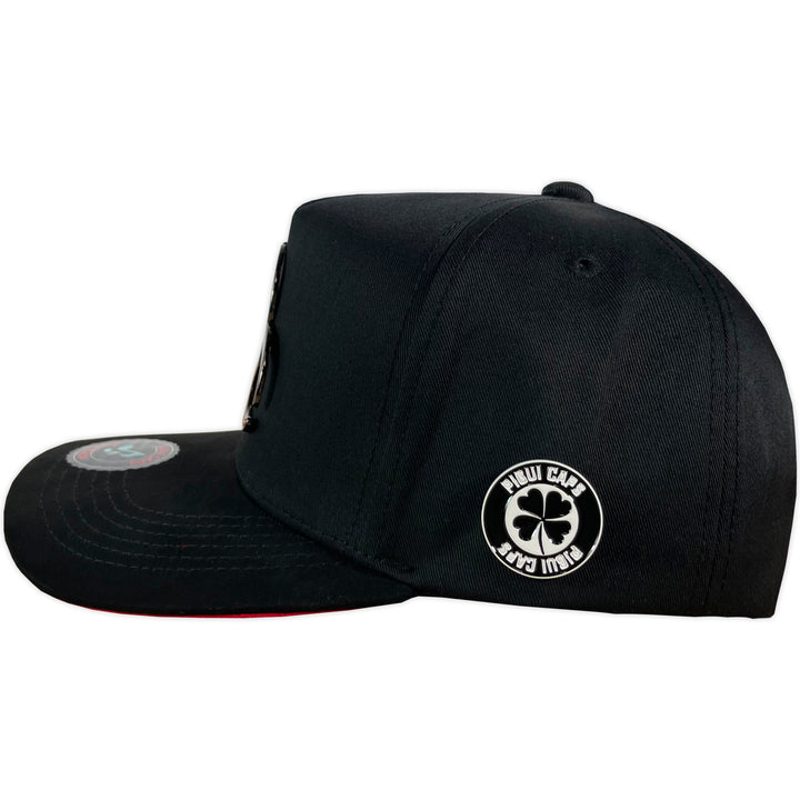 Gorra PIGUI CAPS EL VIRUS BLACK GABARDINA VISERA GAMUZA