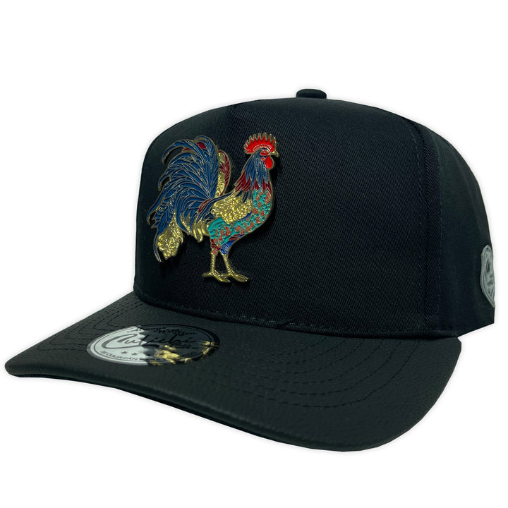 Gorra Culichi Caps Gallo Placa Gabardina Negra