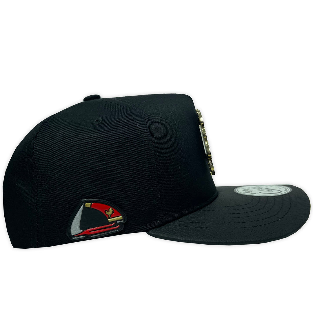 Gorra Culichi Caps Gallo Placa Gabardina Negra