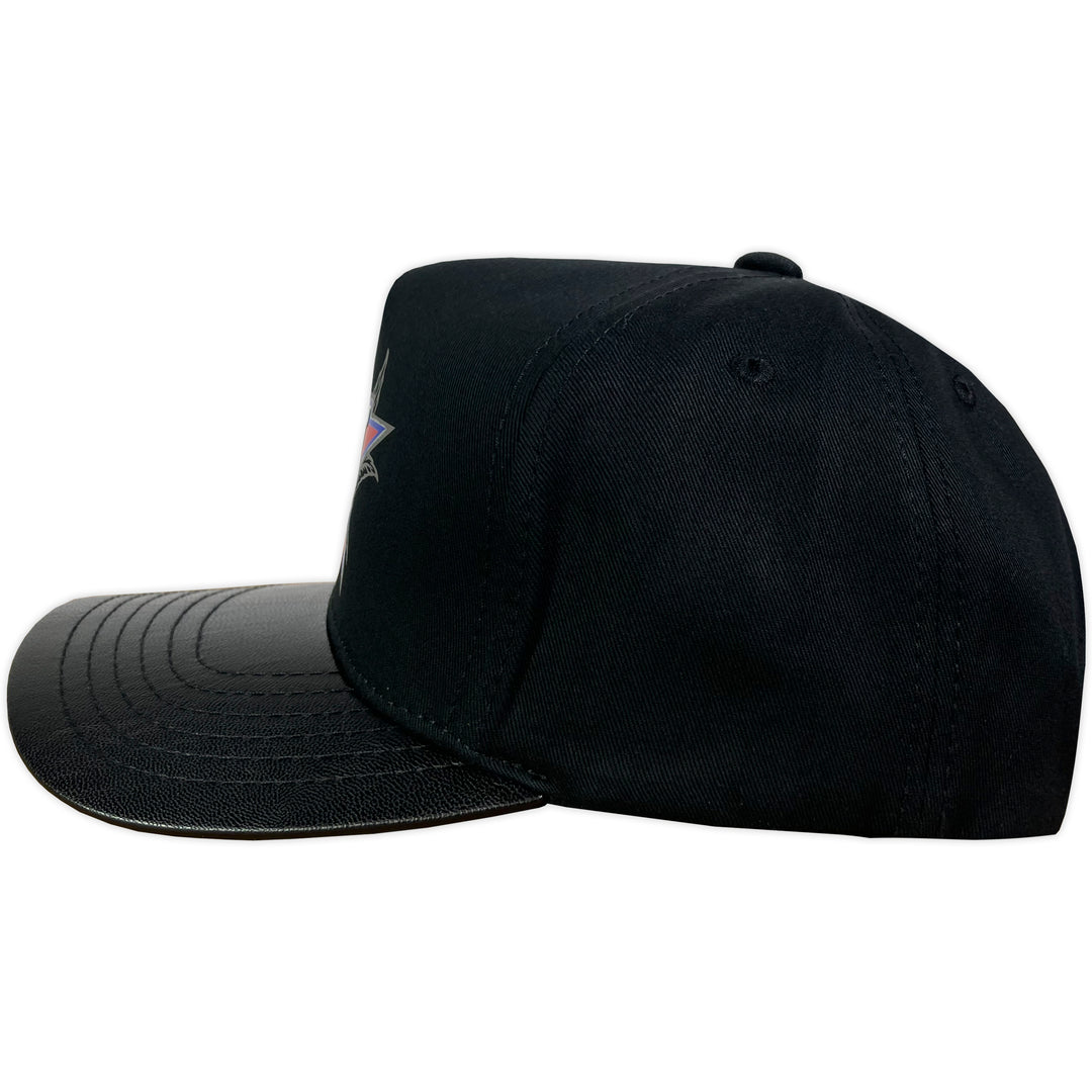 Gorra Vago Style Hibrida Black Black Leather Curva Piel