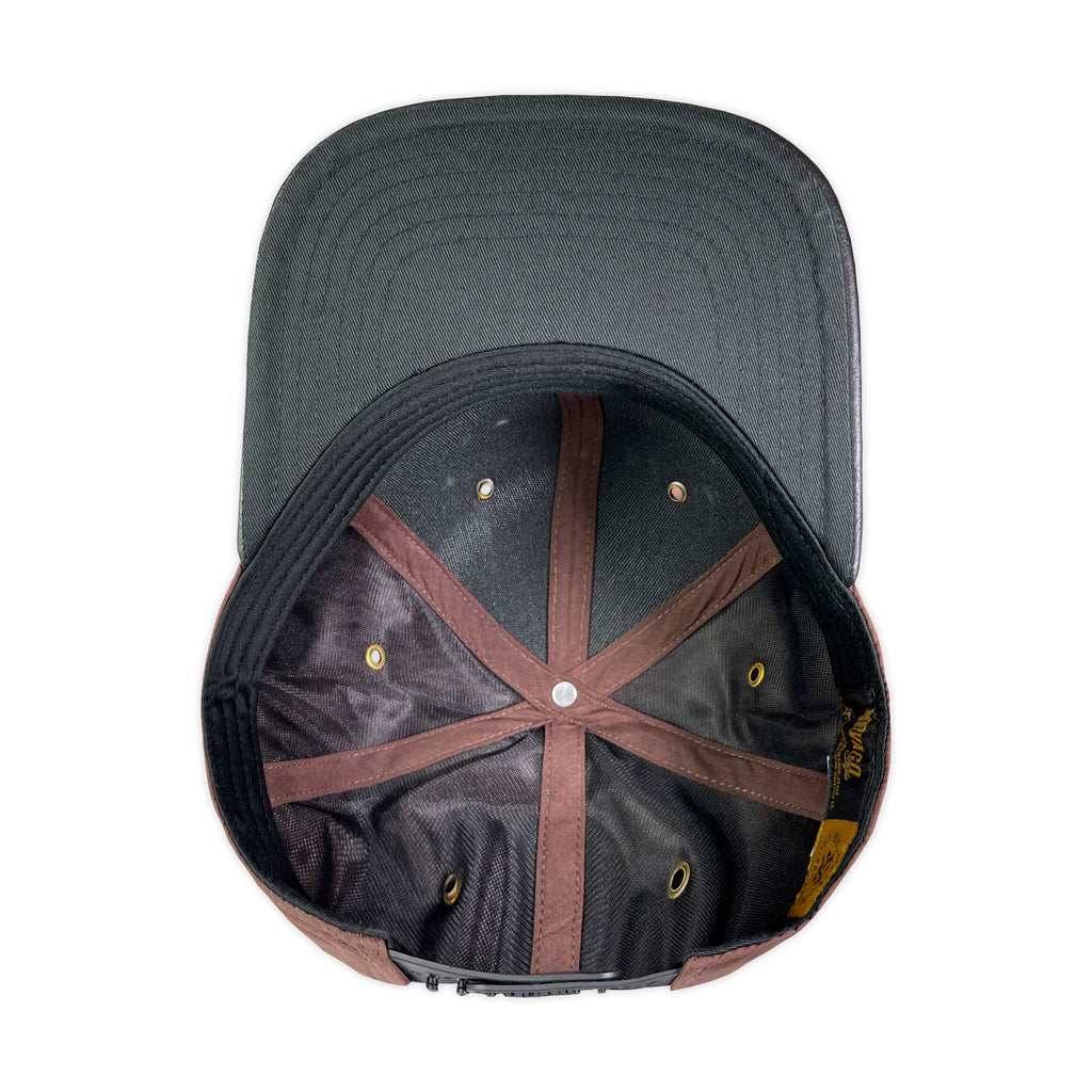 GORRA VAGO STYLE HUMILDAD BROWN/BLACK LEATHER PLANA