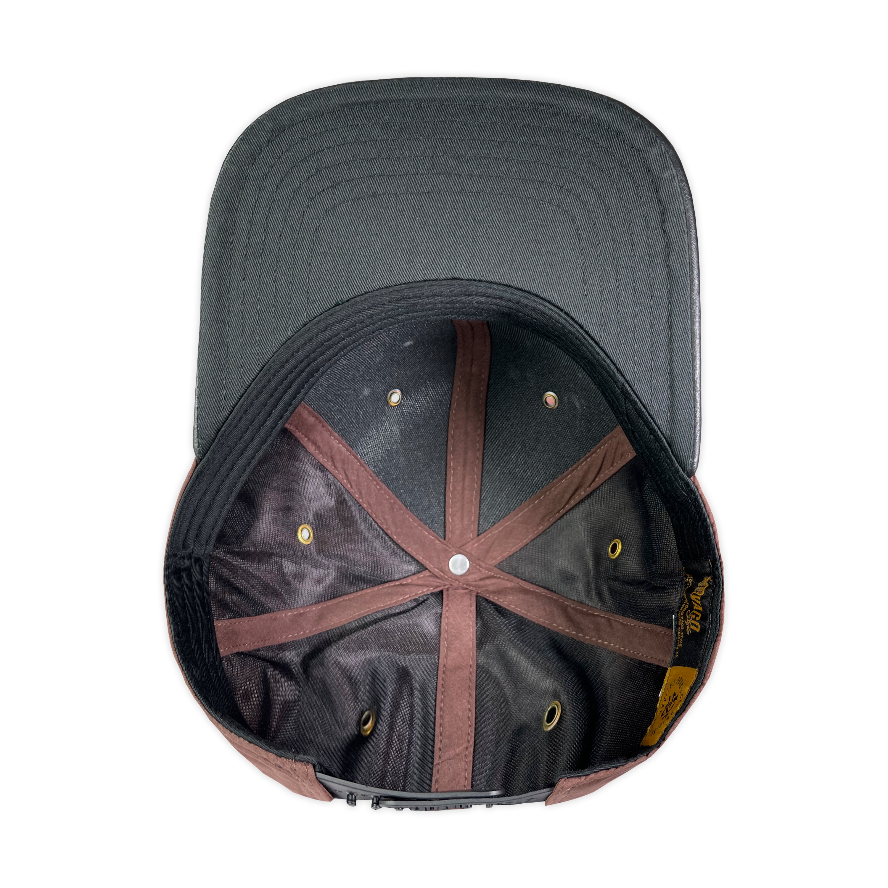 GORRA VAGO STYLE HUMILDAD BROWN/BLACK LEATHER PLANA