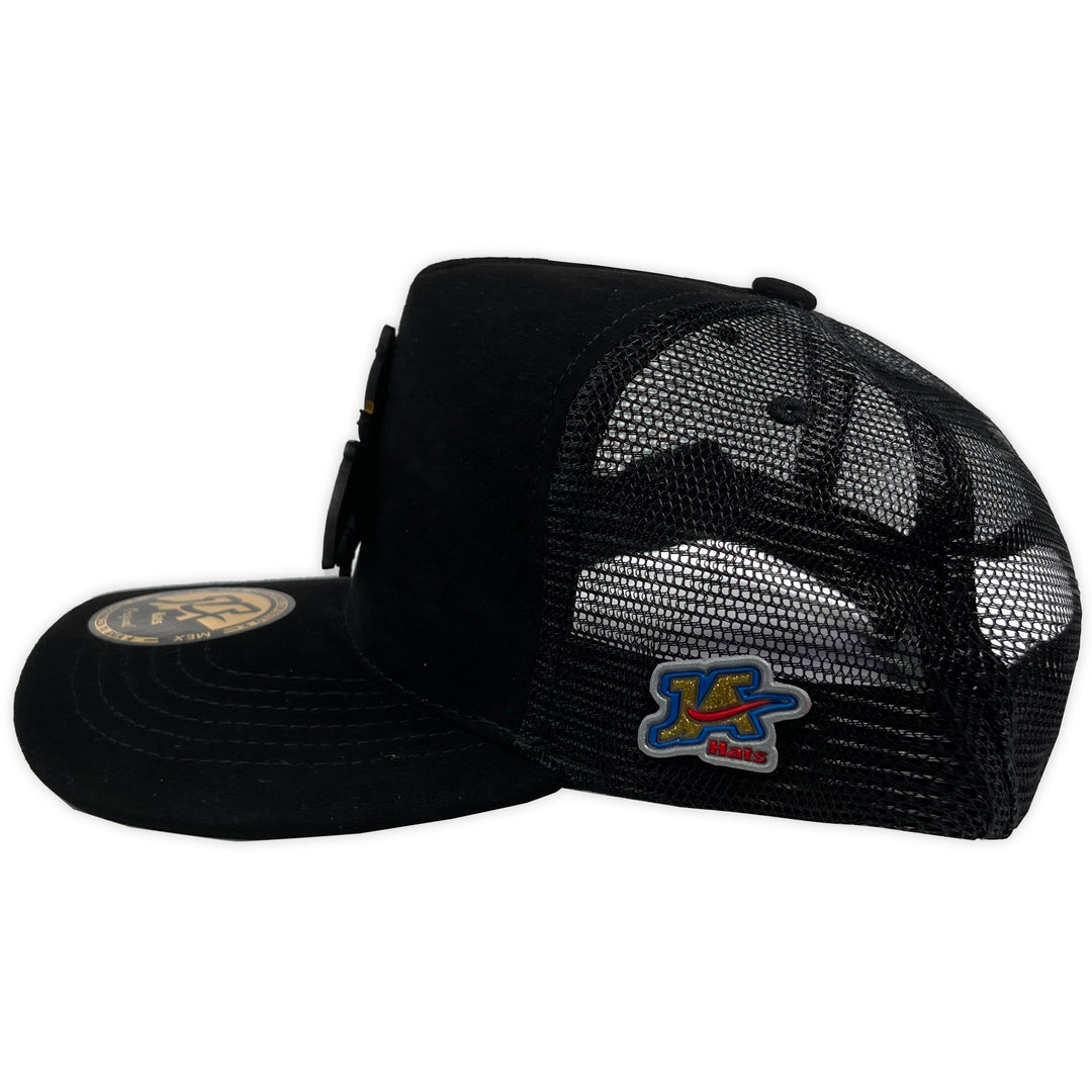 Gorra ja hats jerry negra gamuza trucker