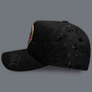 GORRA ALL IN BRAND KING OF GAMBLING BLACK