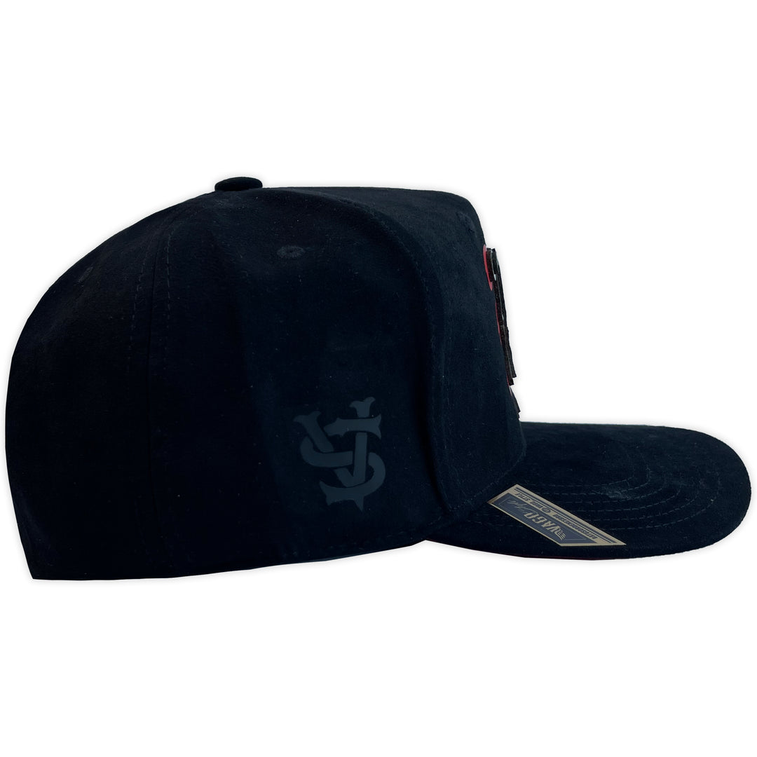 Gorra Vago Style MX CURVA GAMUZA BLACK/RED UNDER SUEDE