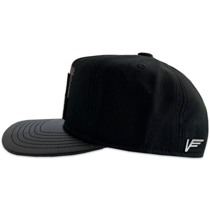 Gorra Vago Style La Pipol Negra Gabardina Curva Vinipiel