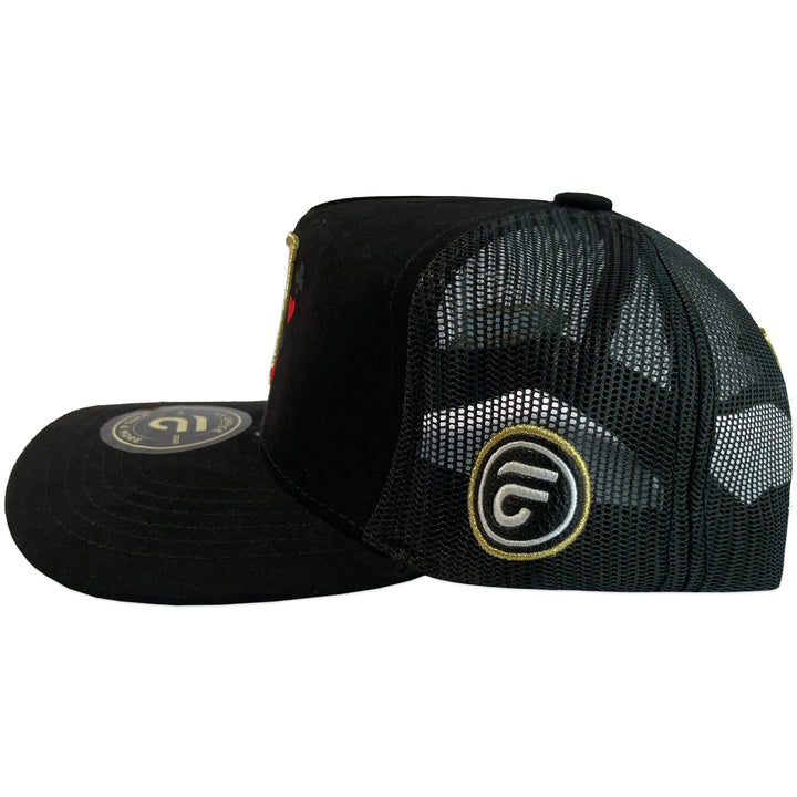 Gorra La Office Hats Lucky Seven Black Maya Gamuza Curva