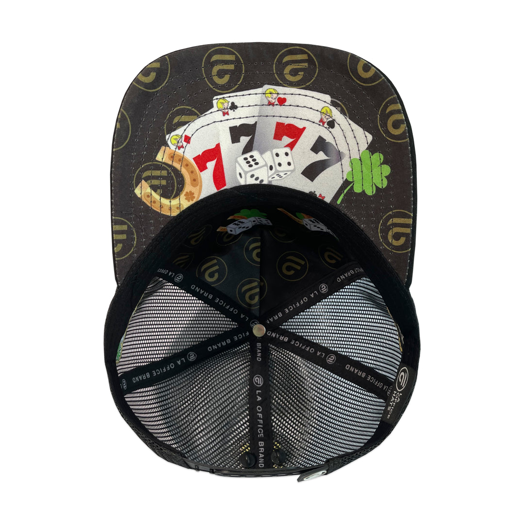 Gorra La Office Hats Lucky Seven Black Maya Gamuza Curva