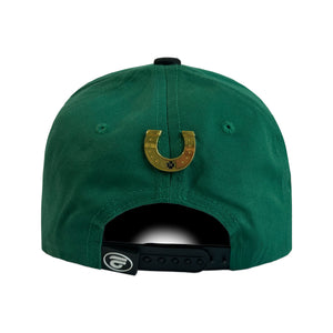 Gorra La Office Hats Lucky Seven Verde Visera Vinipiel Negra