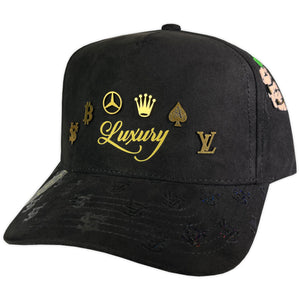 GORRA VAGO STYLE LUXURY BLACK FULL SUED GAMUZA CURVA