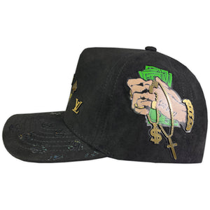 GORRA VAGO STYLE LUXURY BLACK FULL SUED GAMUZA CURVA