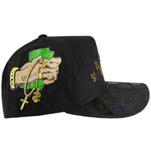 GORRA VAGO STYLE LUXURY BLACK FULL SUED GAMUZA CURVA