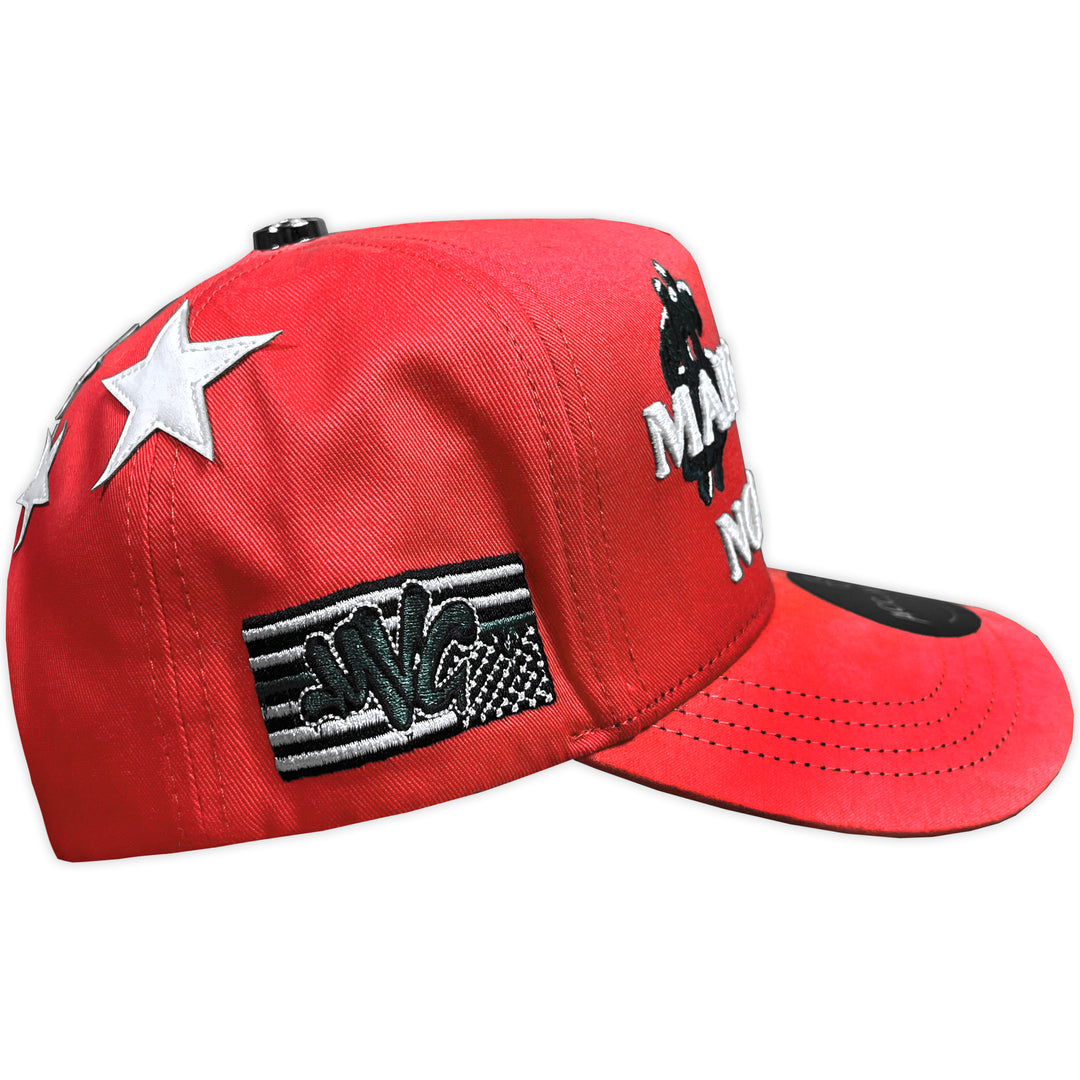 Gorra MVC MAKE MONEY NOT WARS RED VISERA CURVA