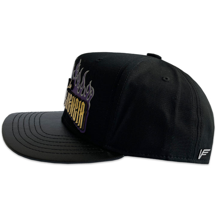 Gorra Vago Style Mala Influencia Negra Gabardina Curva Vinipiel