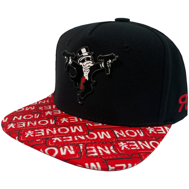 Gorra Rico Hats Monopoly Money Black Visera Roja