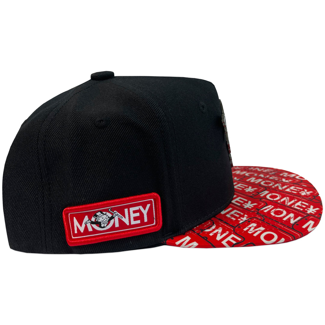 Gorra Rico Hats Monopoly Money Black Visera Roja