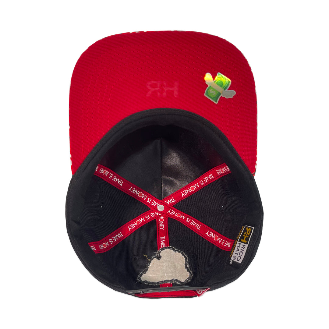 Gorra Rico Hats Monopoly Money Black Visera Roja