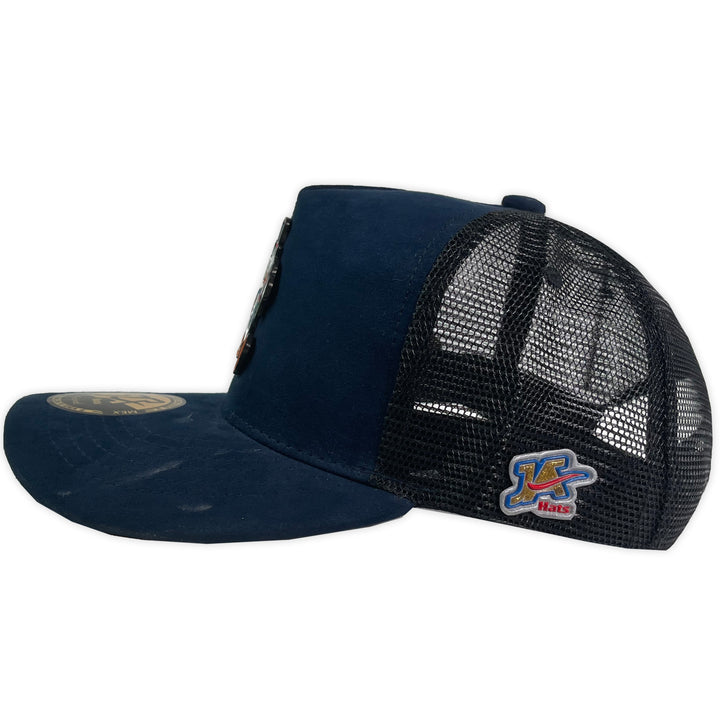 Gorra ja hats mr pato azul gamuza trucker