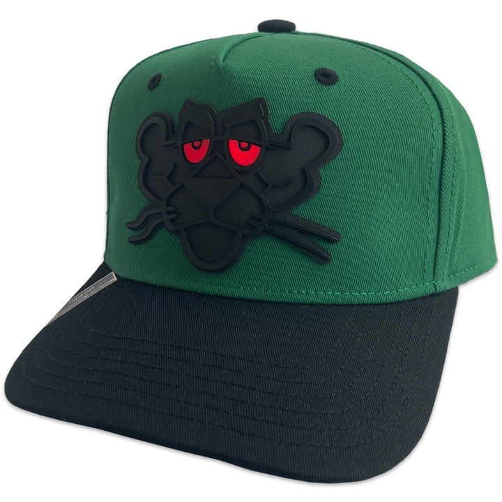 GORRA VAGO STYLE BLACK PANTHER GABARDINA VERDE CON NEGRO.