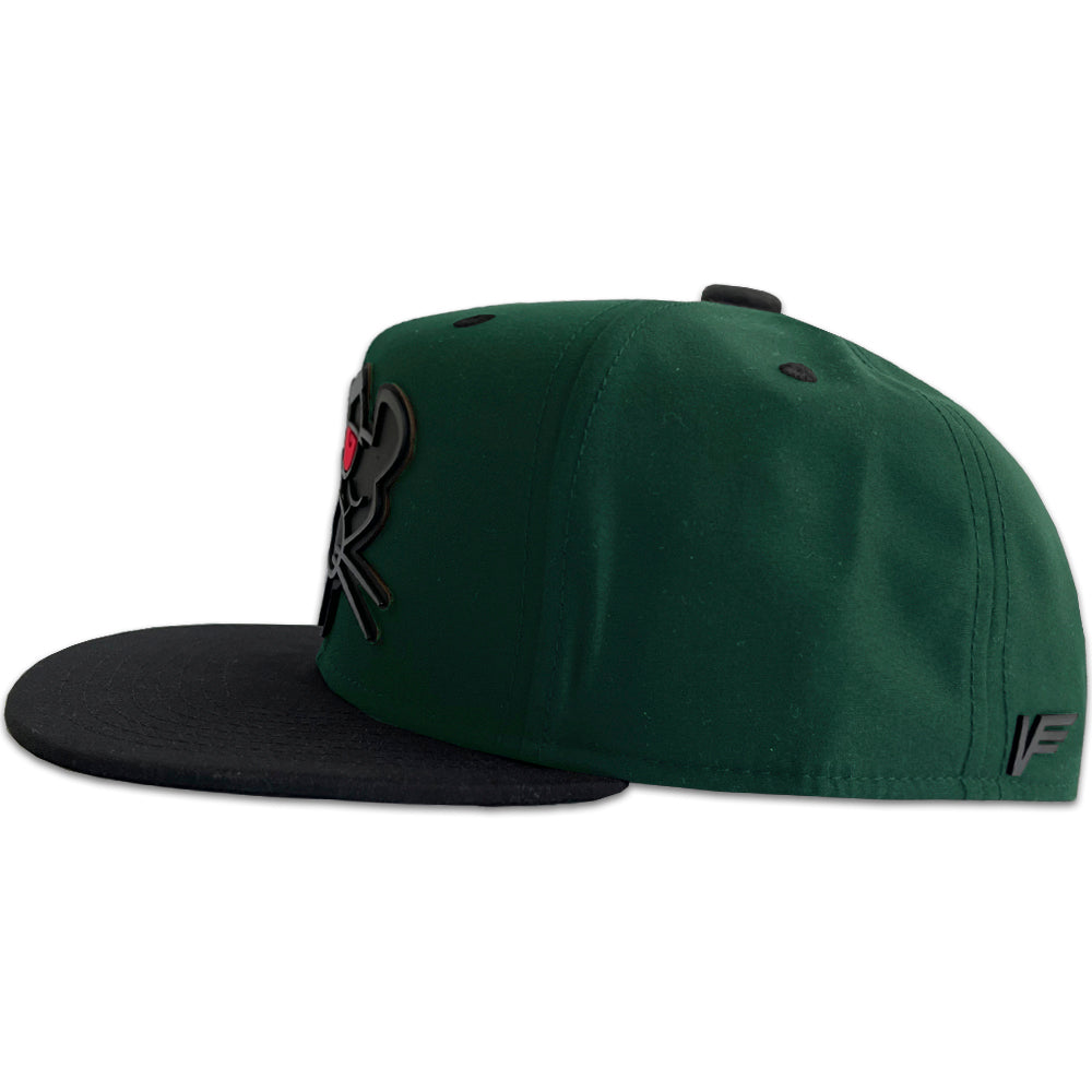 GORRA VAGO STYLE BLACK PANTHER GABARDINA VERDE CON NEGRO.