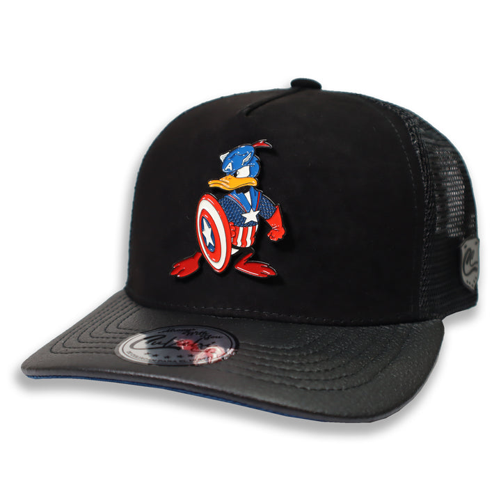 CULICHI CAPS CAPITAN DUCK BLACK TRUCKER CAP