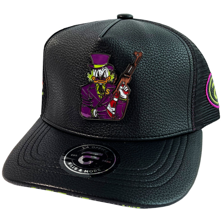 Gorra La Office Hats MC Pato Joker Black Maya Con Vinipiel