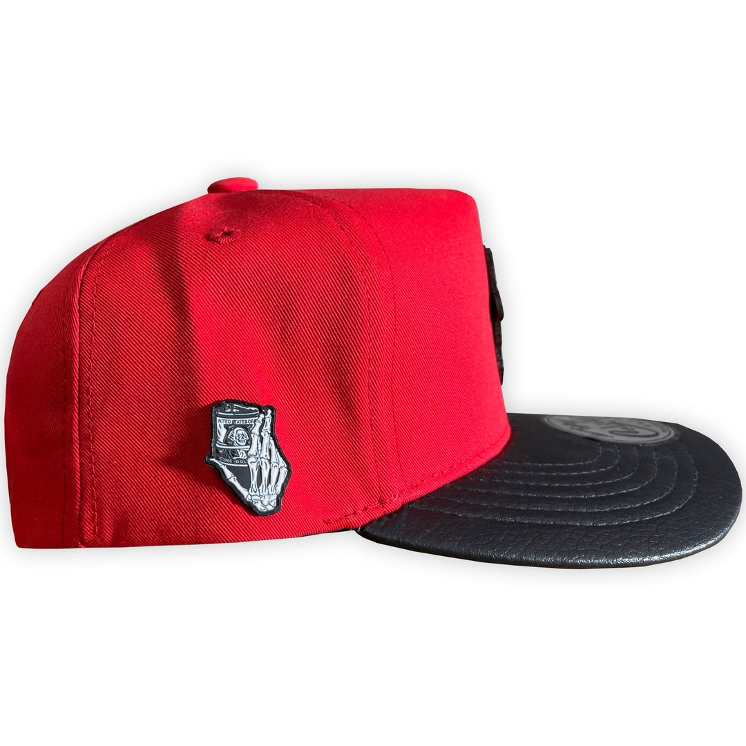 GORRA CULICHI CAPS BLACK RED SKULL