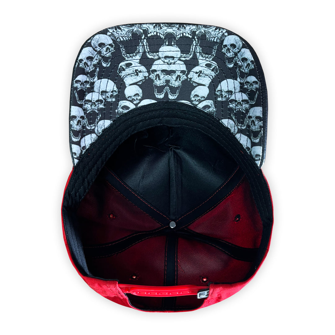 GORRA CULICHI CAPS BLACK RED SKULL