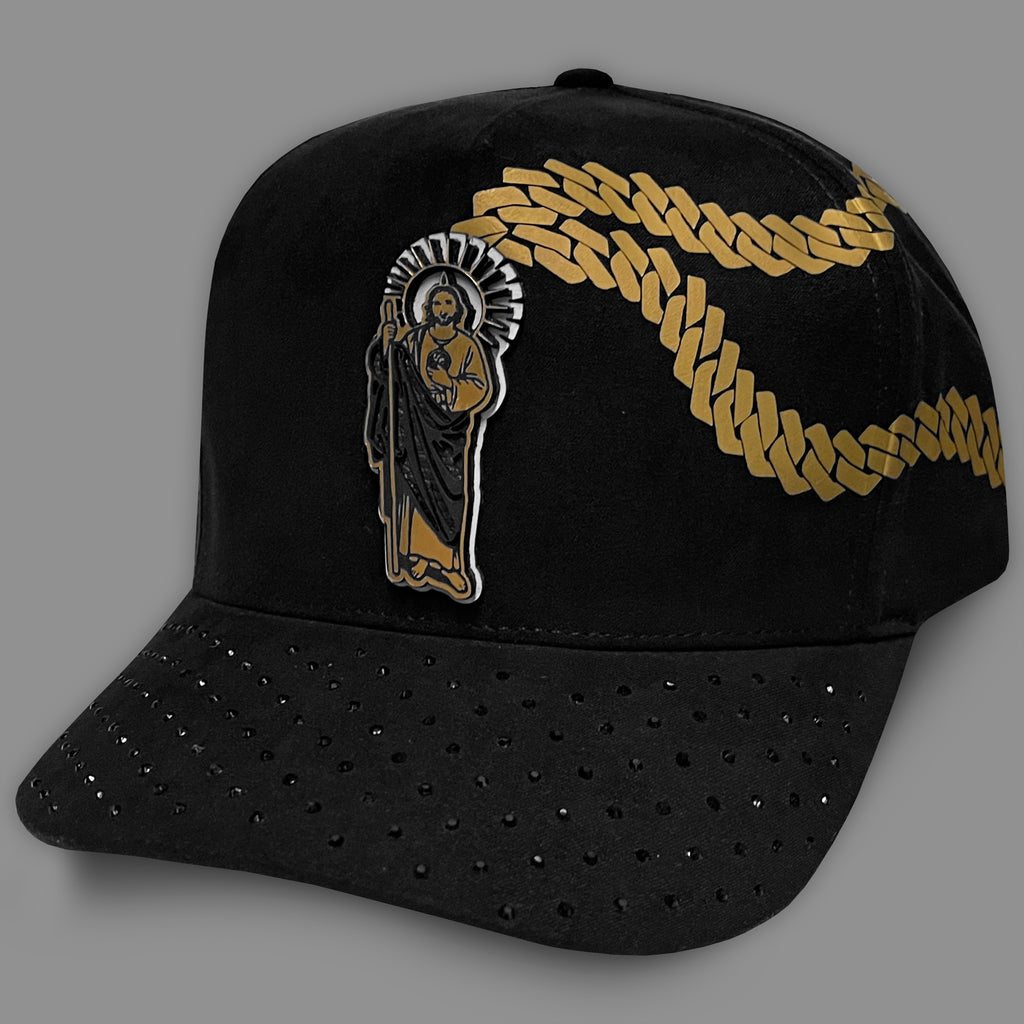 GORRA VAGO STYLE SAN JUDAS DIAMOND FULL SUEDE CURVA BRILLOS