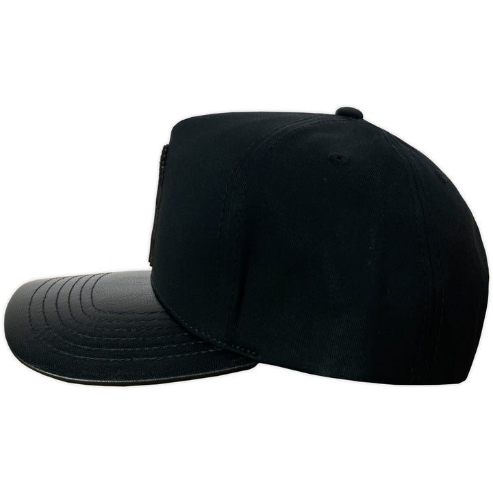 Gorra Vago Style San Judas Black/Black Leather Curva Piel