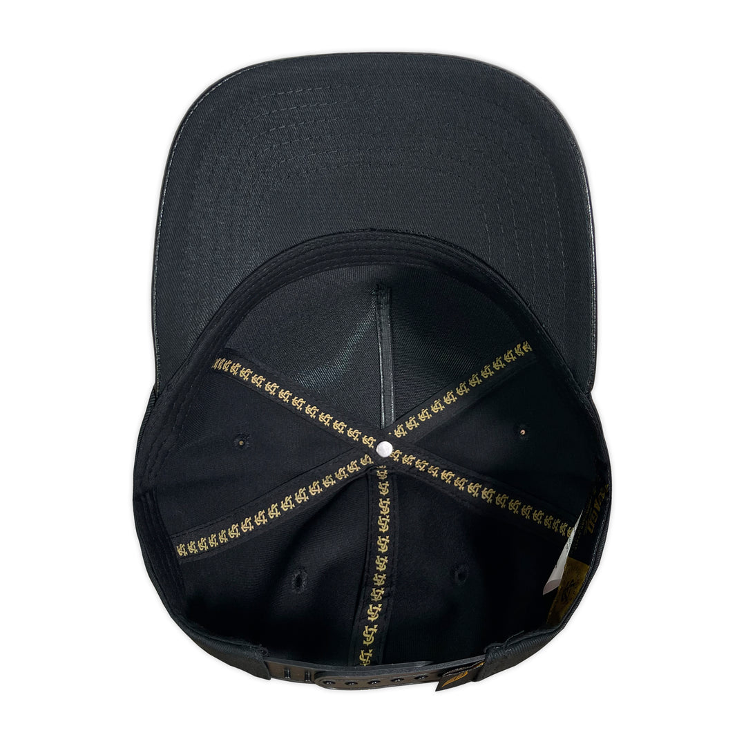 Gorra Vago Style San Judas Black/Black Leather Curva Piel