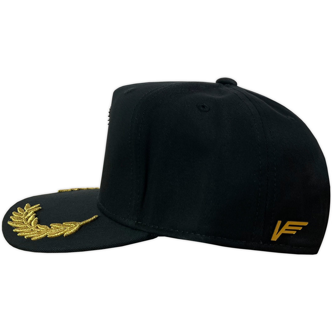 Gorra Vago Style San Judas Black/Gold Laurel Curva