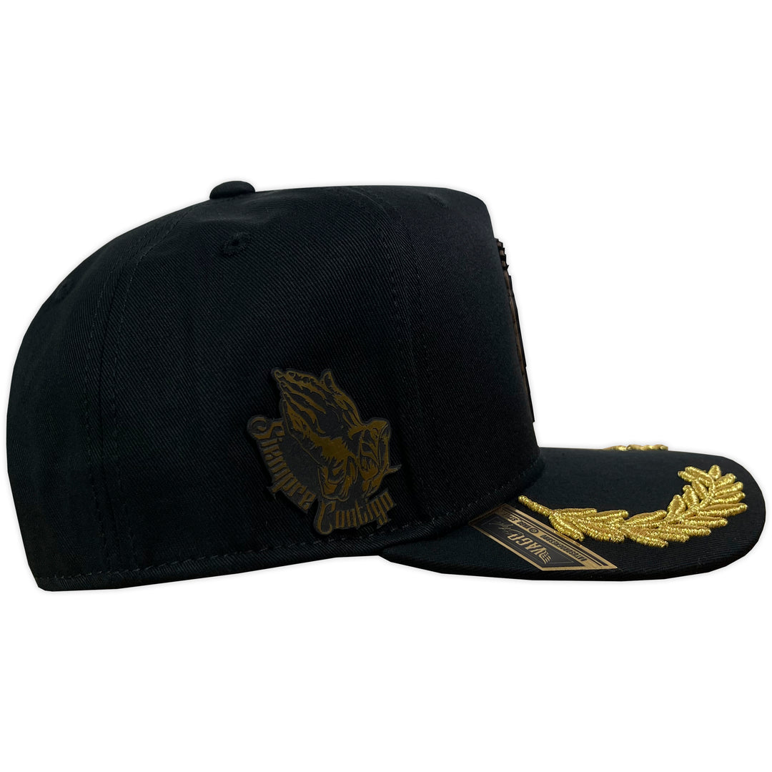 Gorra Vago Style San Judas Black/Gold Laurel Curva