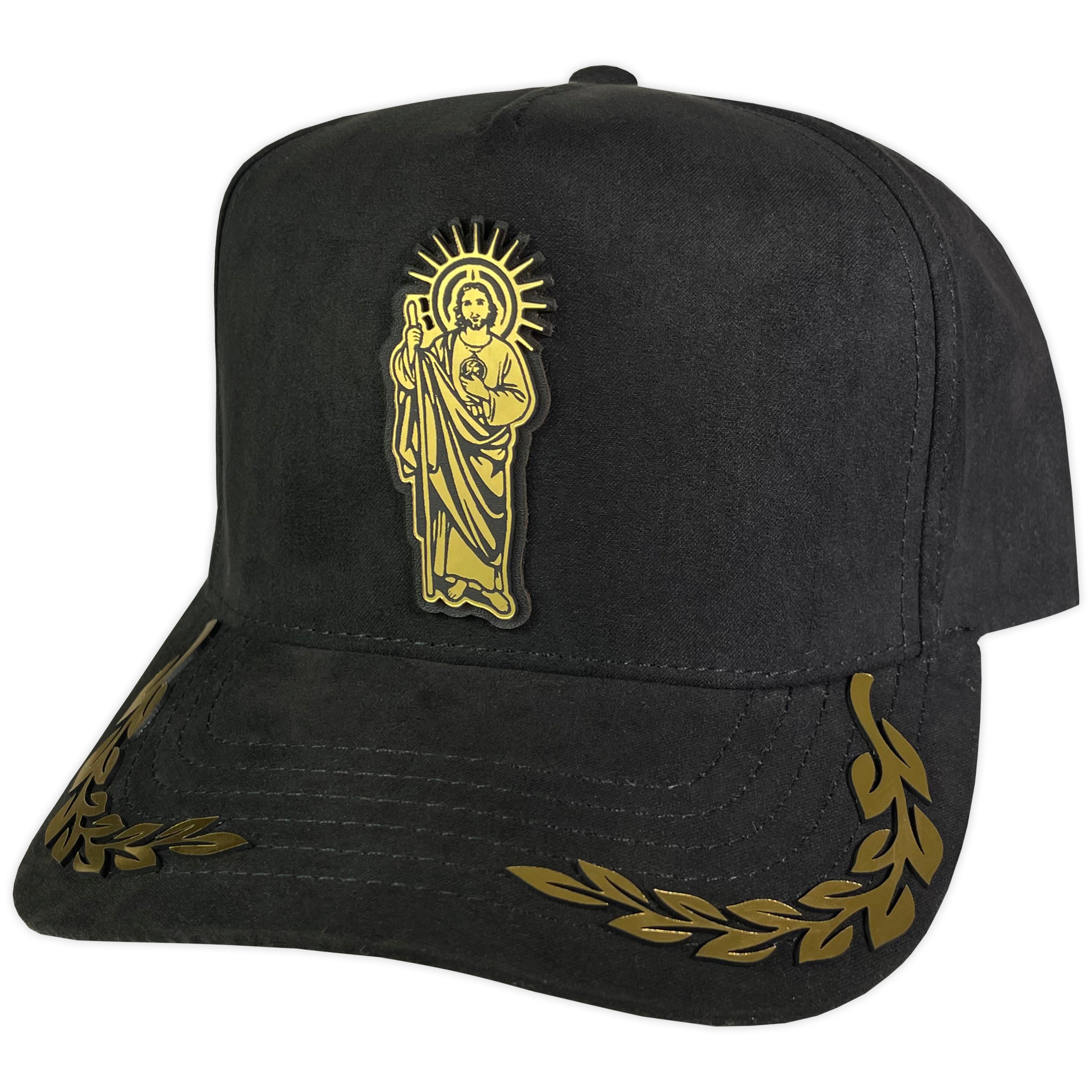 GORRA VAGO STYLE SAN JUDAS GOLD LAUREL GAMUZA PLACA