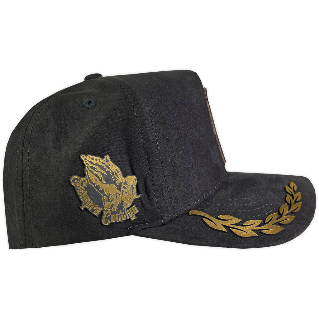GORRA VAGO STYLE SAN JUDAS GOLD LAUREL GAMUZA PLACA