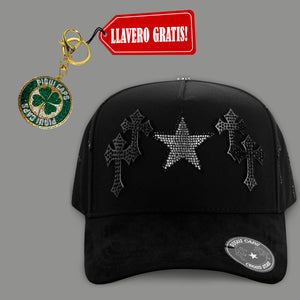 Gorra PIGUI CAPS CROSS STAR BLACK