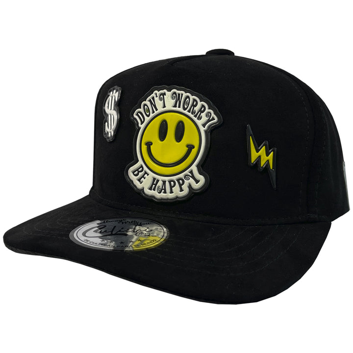 Gorra Culichi Caps Kids Smile Face Gamuza Black Cerrada