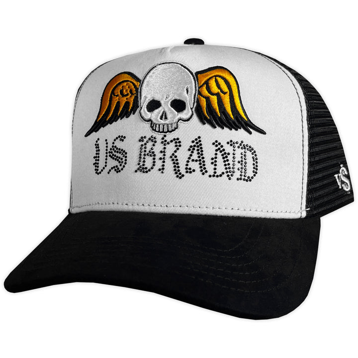 GORRA VS HATS SKULL BRAND WHITE VISERA GAMUZA