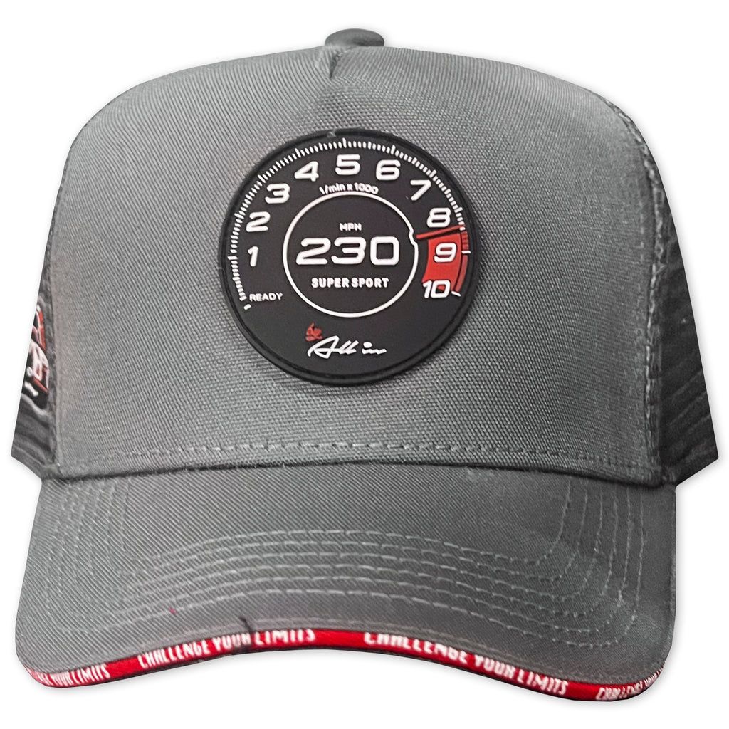ALL IN BRAND SUPER SPORT GRAY RED LINE TRUCKER