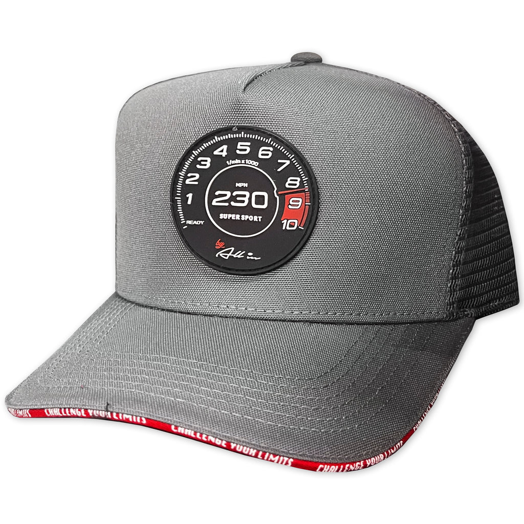 ALL IN BRAND SUPER SPORT GRAY RED LINE TRUCKER