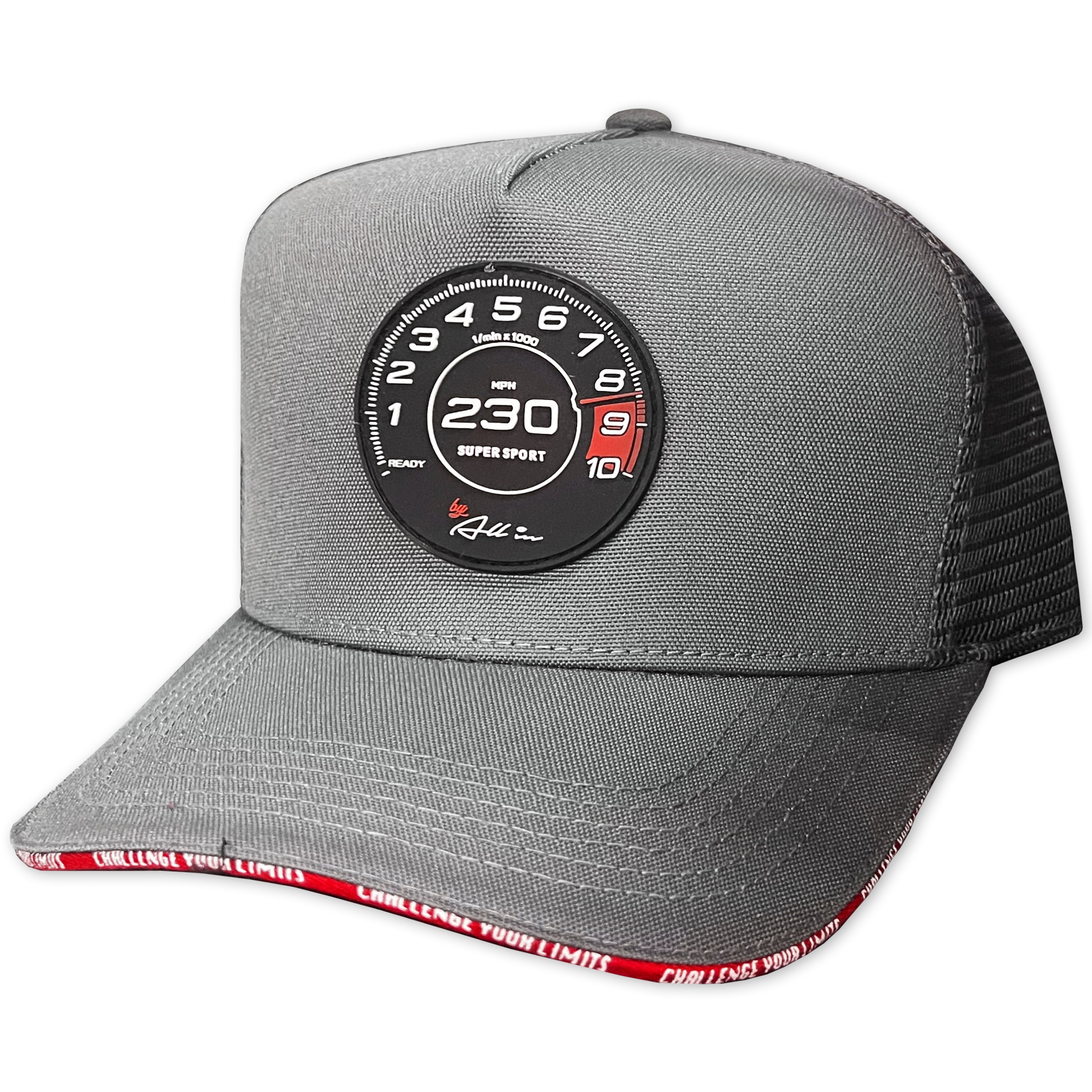 ALL IN BRAND SUPER SPORT GRAY RED LINE TRUCKER