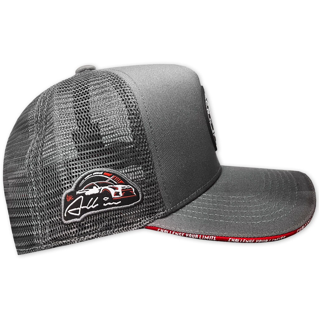 ALL IN BRAND SUPER SPORT GRAY RED LINE TRUCKER