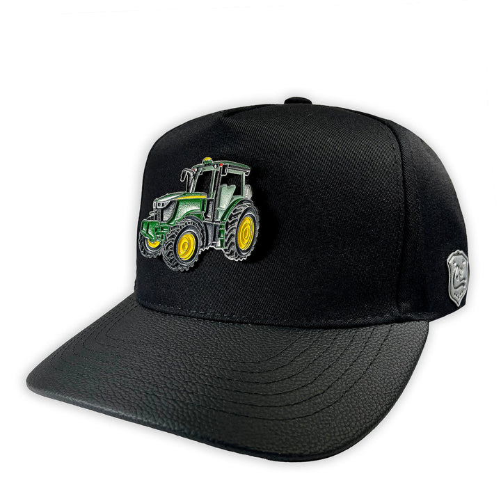 GORRA CULICHICAPS TRACTOR NEGRA VISERA CURVA DE VINIPIEL