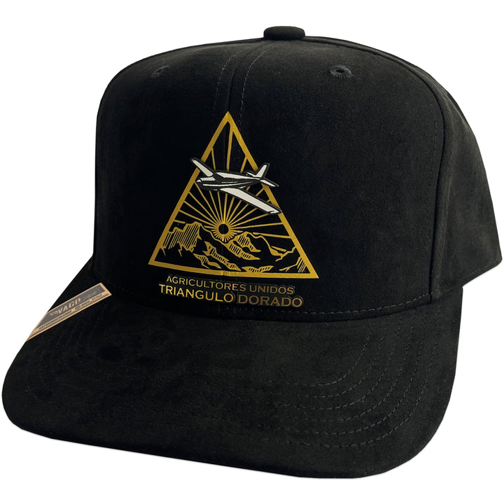 Gorra Vago Style Triangulo Dorado Gamuza Black Curva