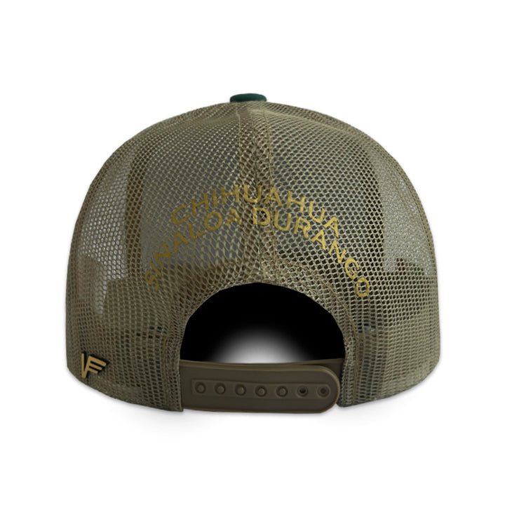 Gorra Vago Style Triangulo Dorado Gabardina Verde Curva