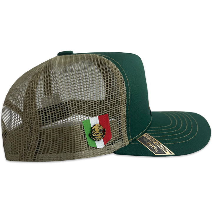 Gorra Vago Style Triangulo Dorado Gabardina Verde Curva