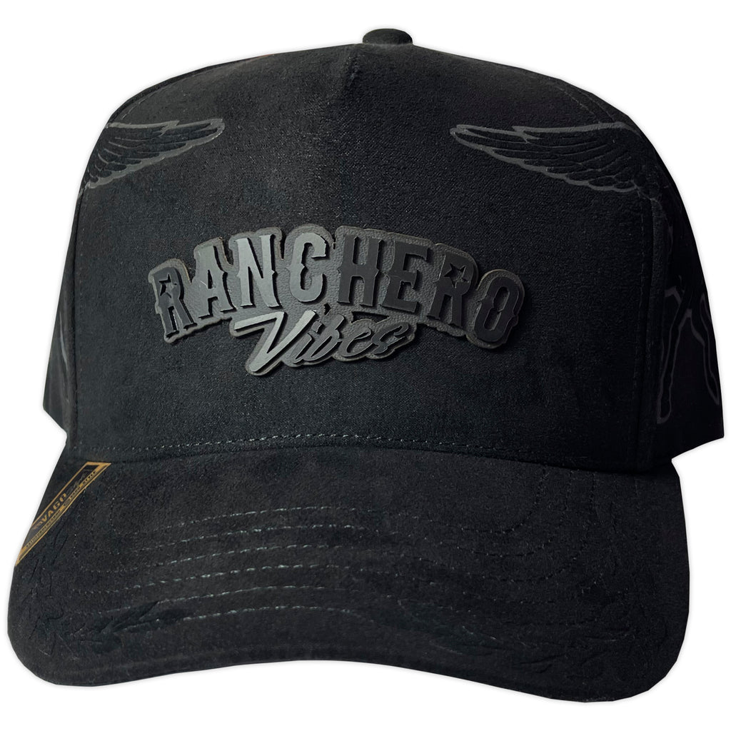 GORRA VAGO STYLE RANCHERO VIBES BLACK FULL SUEDE GAMUZA
